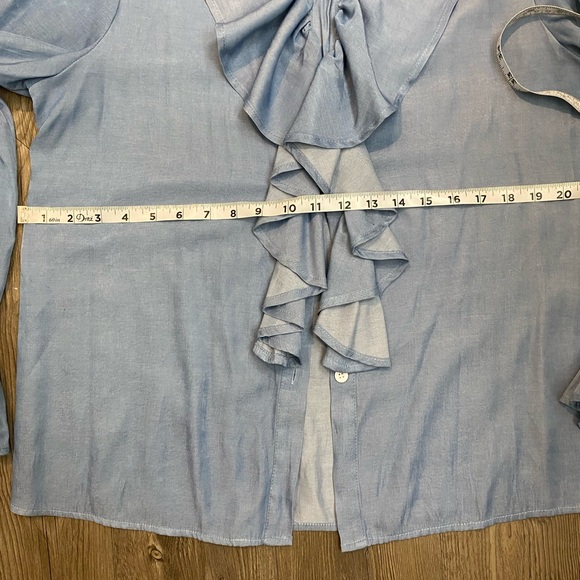 Ursime Light Blue Ruffled Button-Up Blouse - Picture 8 of 9